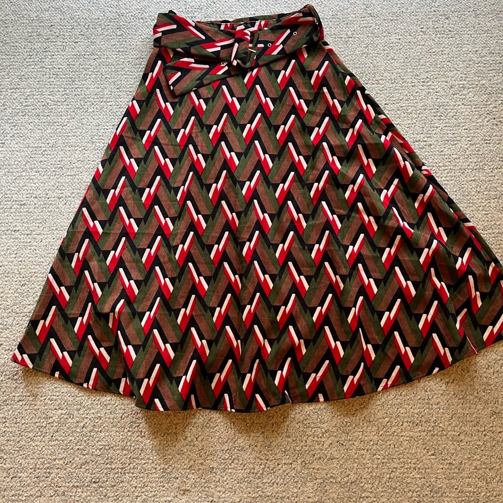 Shein multi color corduroy skirt with belt